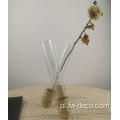 Przezroczysty wazon kwiatowy z połączoną szklaną rurką testową